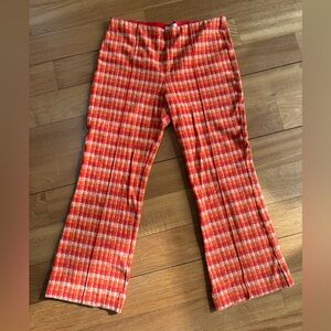 Anthropologie Maeve Margot houndstooth kick flare cropped ankle pants medium.